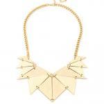 Tribal Retro Gold Triangles Pendant Necklace