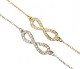 Rhinestones Infinity Bracelet (2 Colors!)