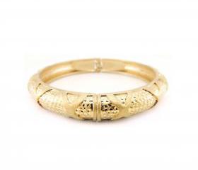 Light Gold Studs and Crosses Adjustable Bangle