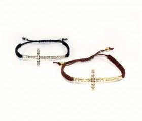 Sparkling Cross Adjustable Bracelet