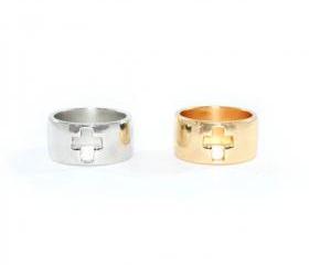 Hollow Tiny Cross Ring
