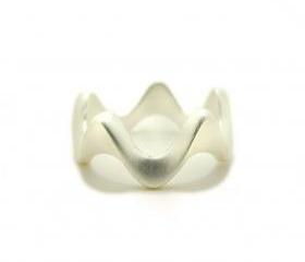 Matte Silver Ripple Ring