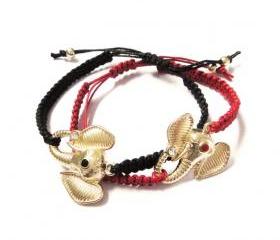 Elephant Rhinestone Woven Bracelet