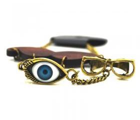  Eye Glasses Moustache Ring & Bracelet