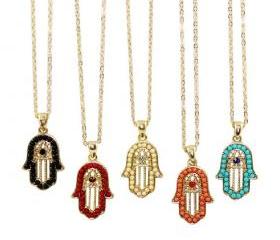 Beads and Hamsa Hand Necklace