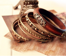 Boho Wooden Bracelet Stack