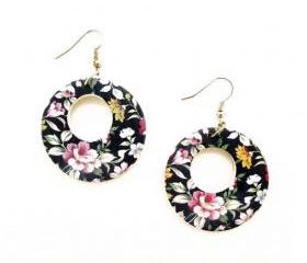 Baroque Floral Hoop Earrings