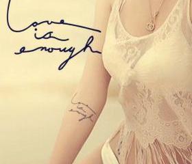 'Love is enough' Tattoo Stickers (Set of 2)