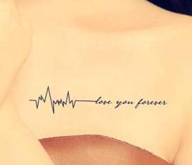 'Love you forever' Tattoo Stickers (Set of 3)