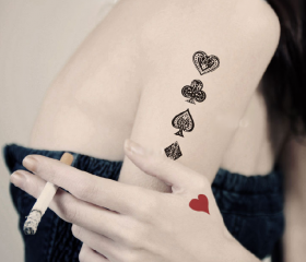 Poker Tattoo Stickers (Set of 8)