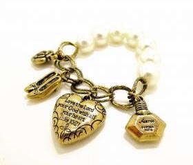  'Love the God your Lord with all your heart' Charms Bracelet