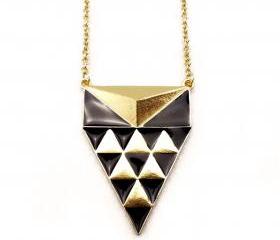 Geo Triangles in Triangle Pyramid Necklace
