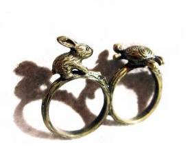 Rabbit and Turtle Ring