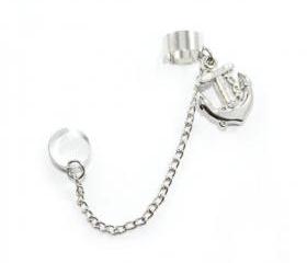 Double Cuff Anchor Earring