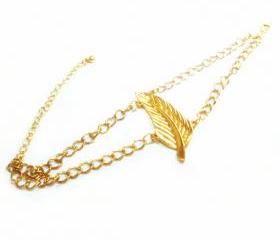  Double Chain Leaf Bracelet