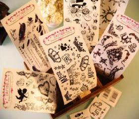 Grunge Style Tattoo Stickers (Pack of 9!)