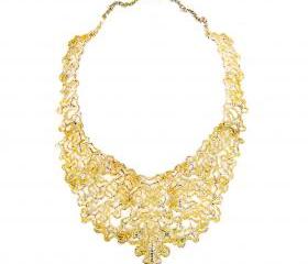 Gold Tone Hollow Out Collar Necklace